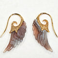 Noor Fares “Fly Me to the Moon” Diamond Wing Earrings in 18k Gold, Botswana Lace MD-EB-0249