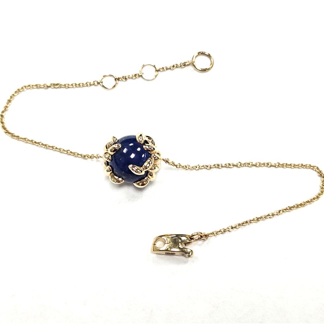 Bea Bongiasca 9 Karat Yellow Gold Lapis Lazuli Bead Bracelet