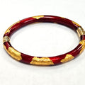 SOHO Jewelry 18 Karat Gold and Red Enamel Hinged Bangle Bracelet, Made in Italy MD-EB304