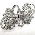 Platinum Diamond Convertible Bow Brooch Double Clip 16 Carats Edwardian MDEB-00311
