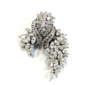 Vintage Platinum Diamond Spray Brooch Articulated Marquise Cascade 10.40 Carats MDEB-00312