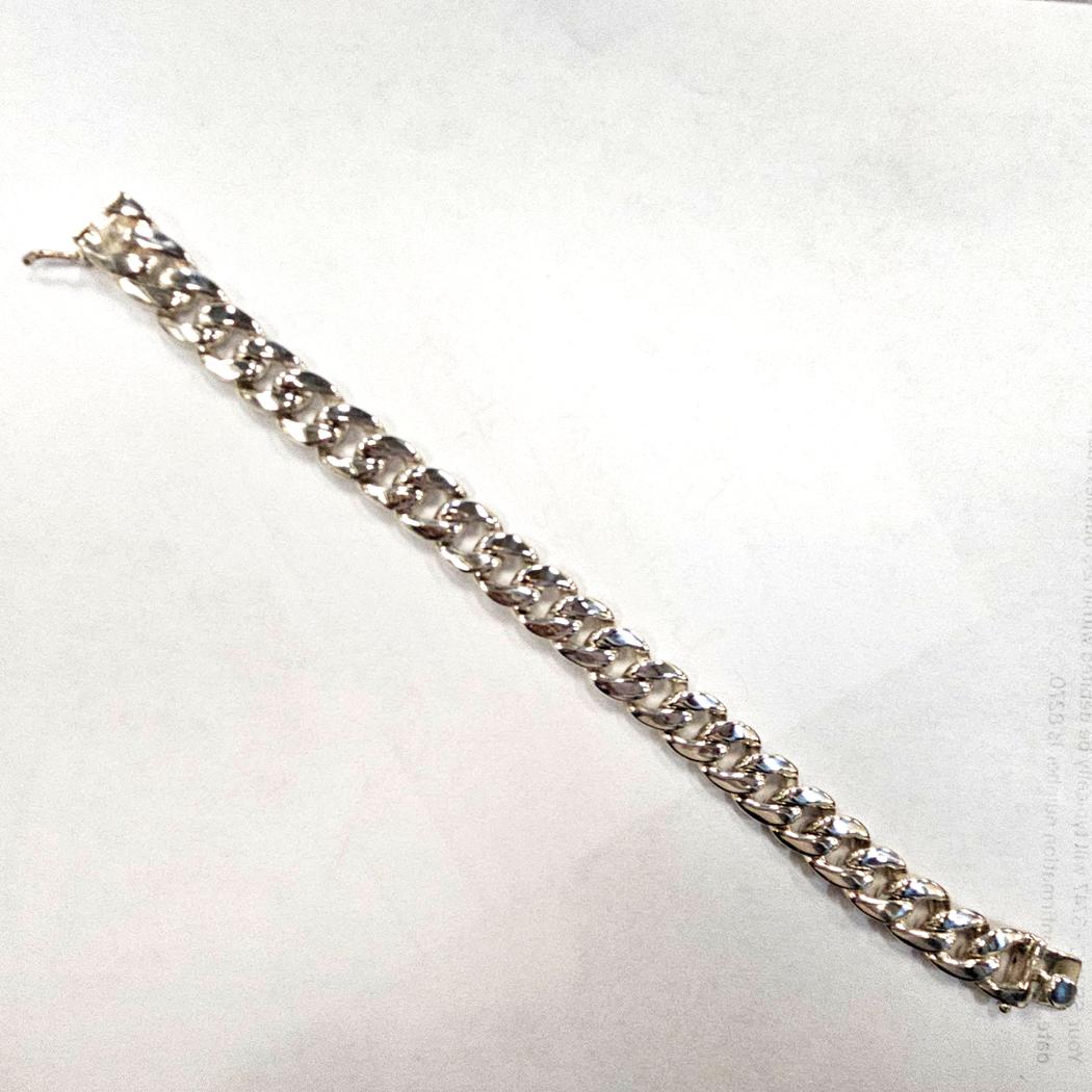 Sterling Silver Cuban Link Bracelet, Handcrafted in USA, 9 Inches, 69.28 Grams