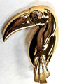 Vintage Italian 18 Karat Gold Toucan Brooch Pin with Diamond Eye, circa 1980s