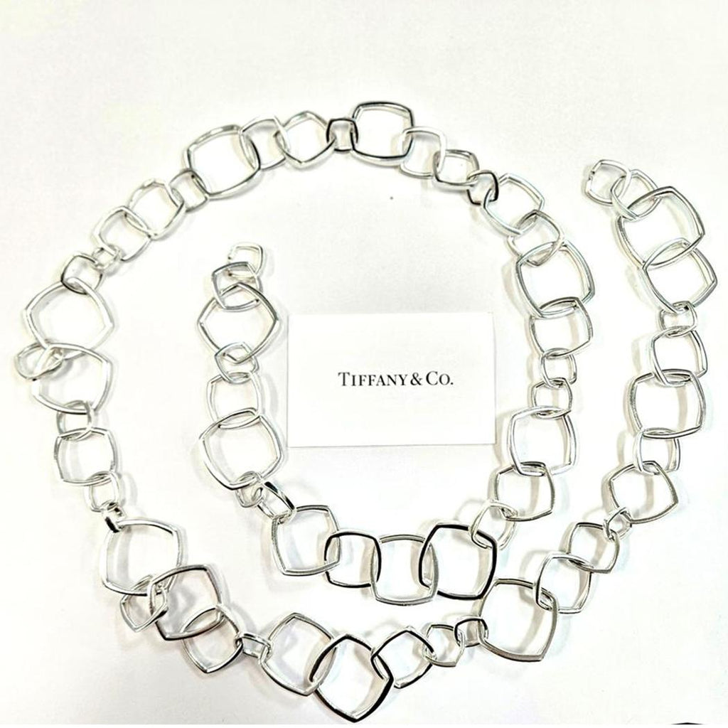 Tiffany & Co. Sterling Silver Torque Necklace 40" 105.2 DWT With Box & Receipt MD-EB-0202