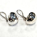 Ippolita Classico Pinball Stud Earrings in Sterling Silver Hammered texture.