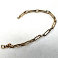 14 Karat Yellow Gold Paper Clip Link Bracelet