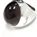 Pomellato Chevalière Large Dome Ring -Sterling Silver with Smoky Topaz Cabochon MD-EB-0076