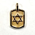14 Karat Yellow Gold Star of David Pendant, Textured Finish, Unisex, Made in USA