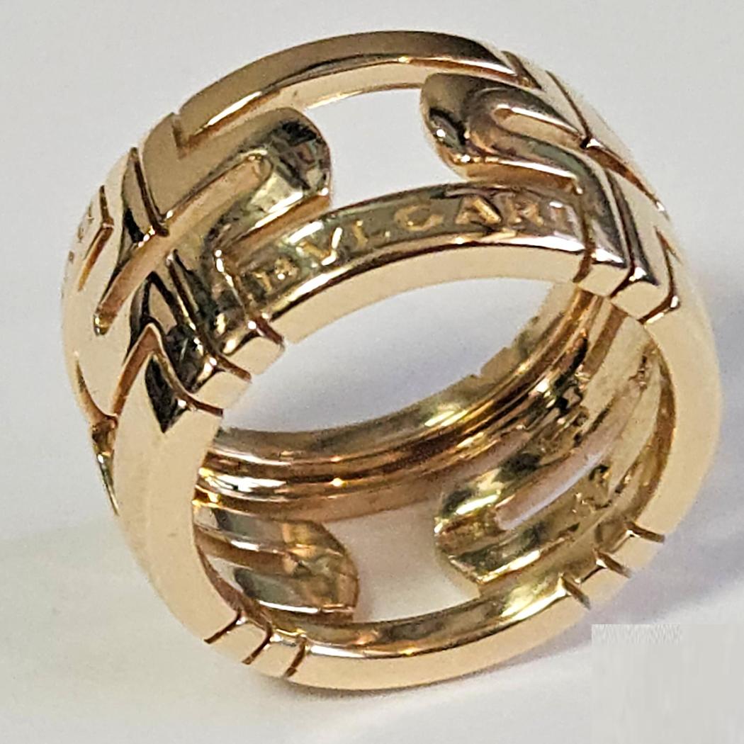 Bvlgari Parentesi Ring in 18k Yellow Gold, 11mm Band, Size 4.5, 9.8g MD-EB-0002