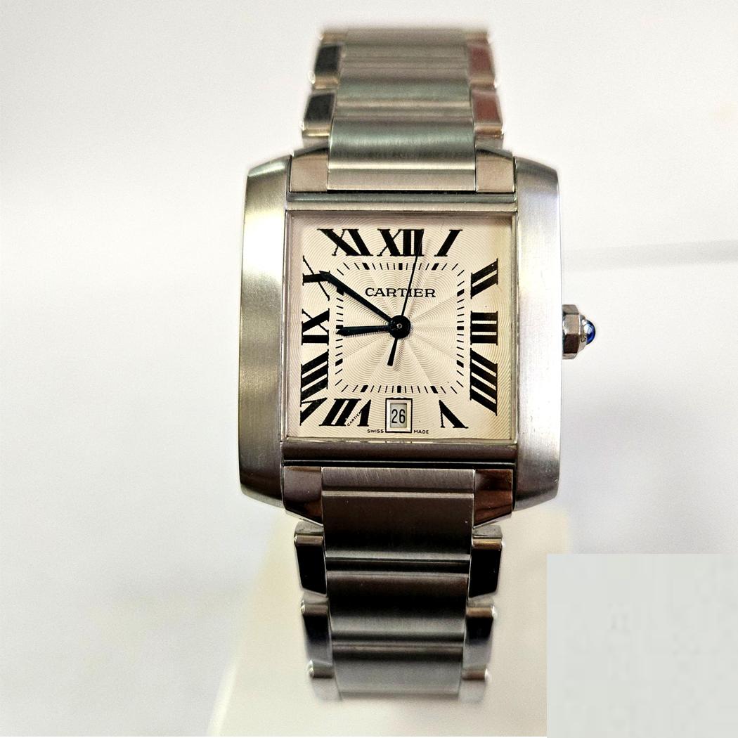 Cartier Tank Française Men’s Automatic Watch in Stainless Steel with Date, 28mm MD-EB0062