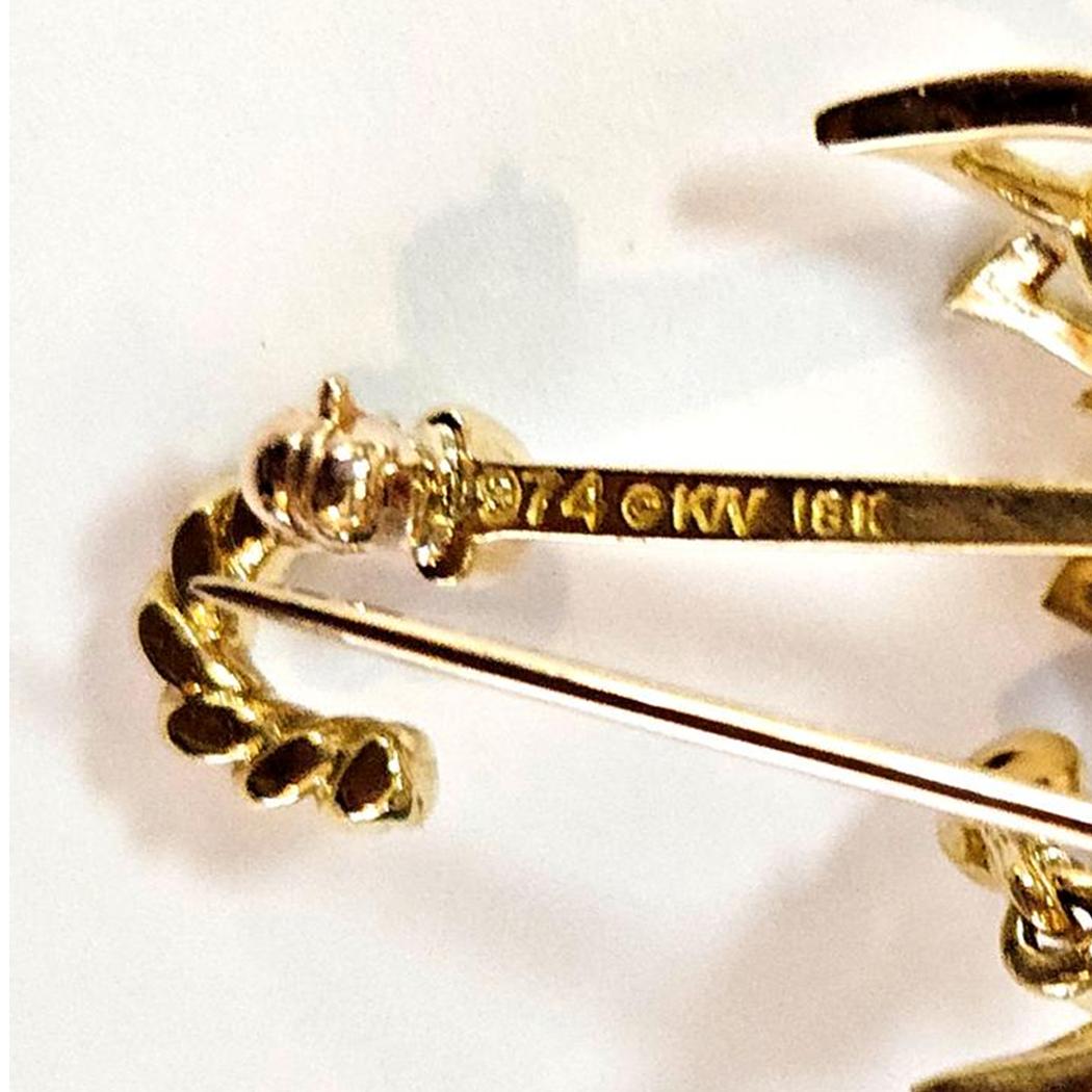 Kurt Wayne Umbrella Brooch in 18k Yellow Gold with Diamonds, 1974 MD-EB-  41