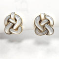 Angela Cummings 18k Gold Knot Earrings with Mother-of-Pearl Inlay, Circa 1982  MD-EB-0014