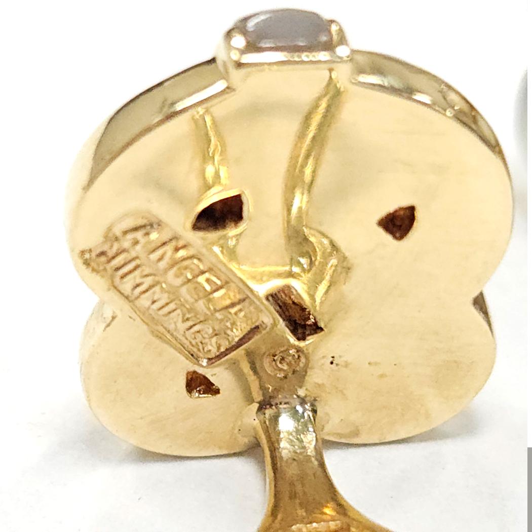 Angela Cummings 18k Gold Knot Earrings with Mother-of-Pearl Inlay, Circa 1982  MD-EB-0014