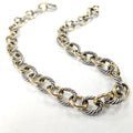 David Yurman Sterling Silver and 18k Gold Large Oval Link Necklace, 16"  MD-EB-026