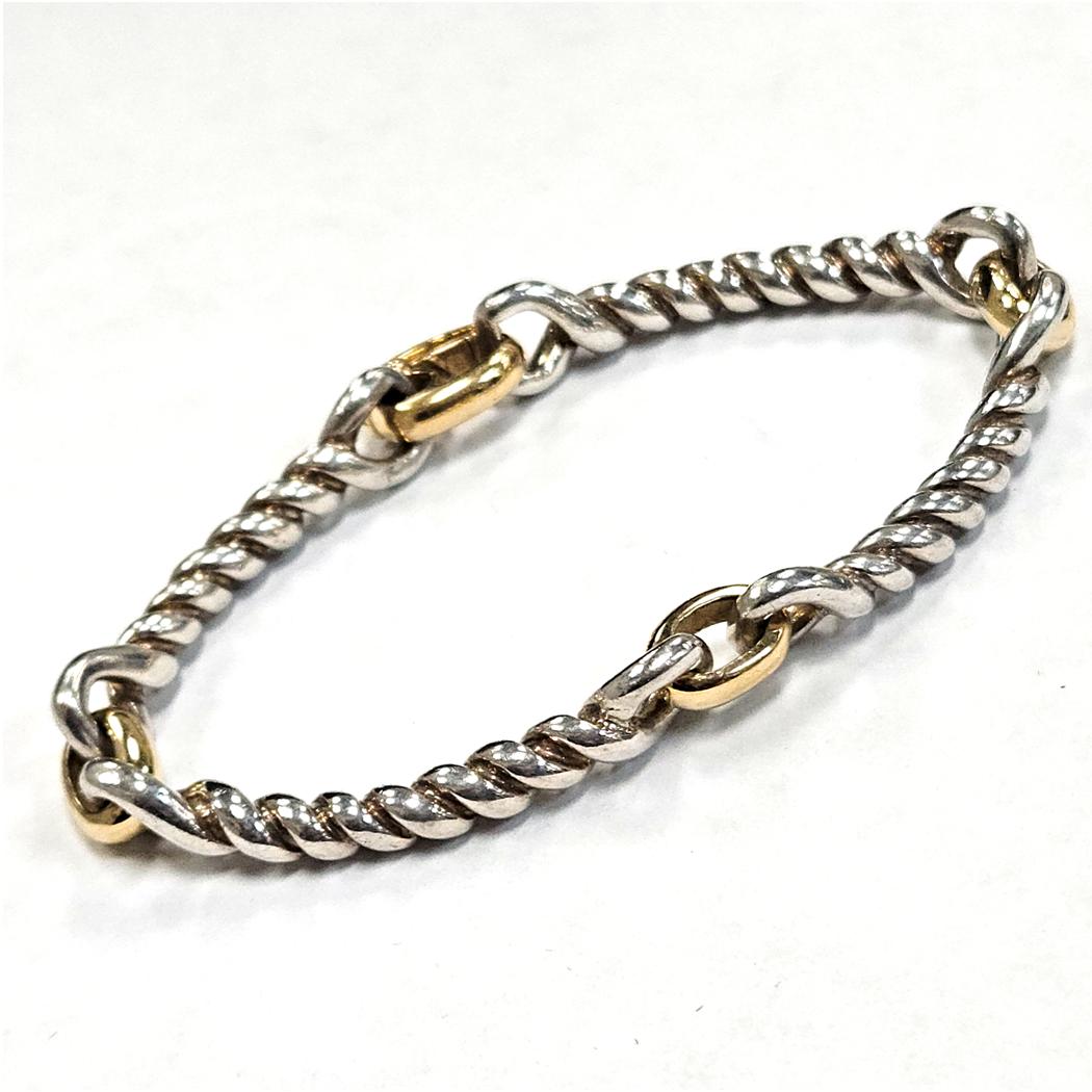 Gump’s Pepi Bracelet – Sterling Silver & 18K Yellow Gold, 31.2g  MD-EB-0252