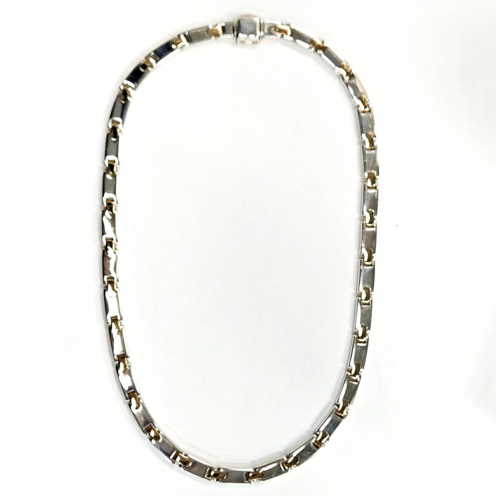 Tiffany & Co. Vintage Bar Link Necklace – 18K Yellow Gold & Sterling Silver, 45g  MD-EB-0025