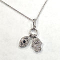 EFFY 14k White Gold Hamsa & Evil Eye Necklace 18" MD-EB-0023