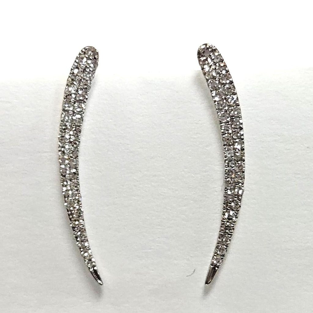 14kt White Gold Diamond Ear Climber Earrings – Stuller, USA   MF-EB-0264