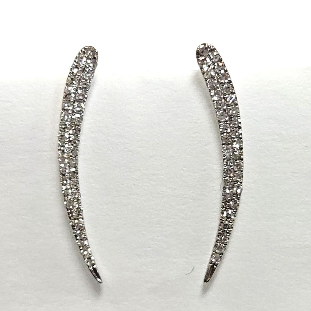 14kt White Gold Diamond Ear Climber Earrings – Stuller, USA   MF-EB-0264