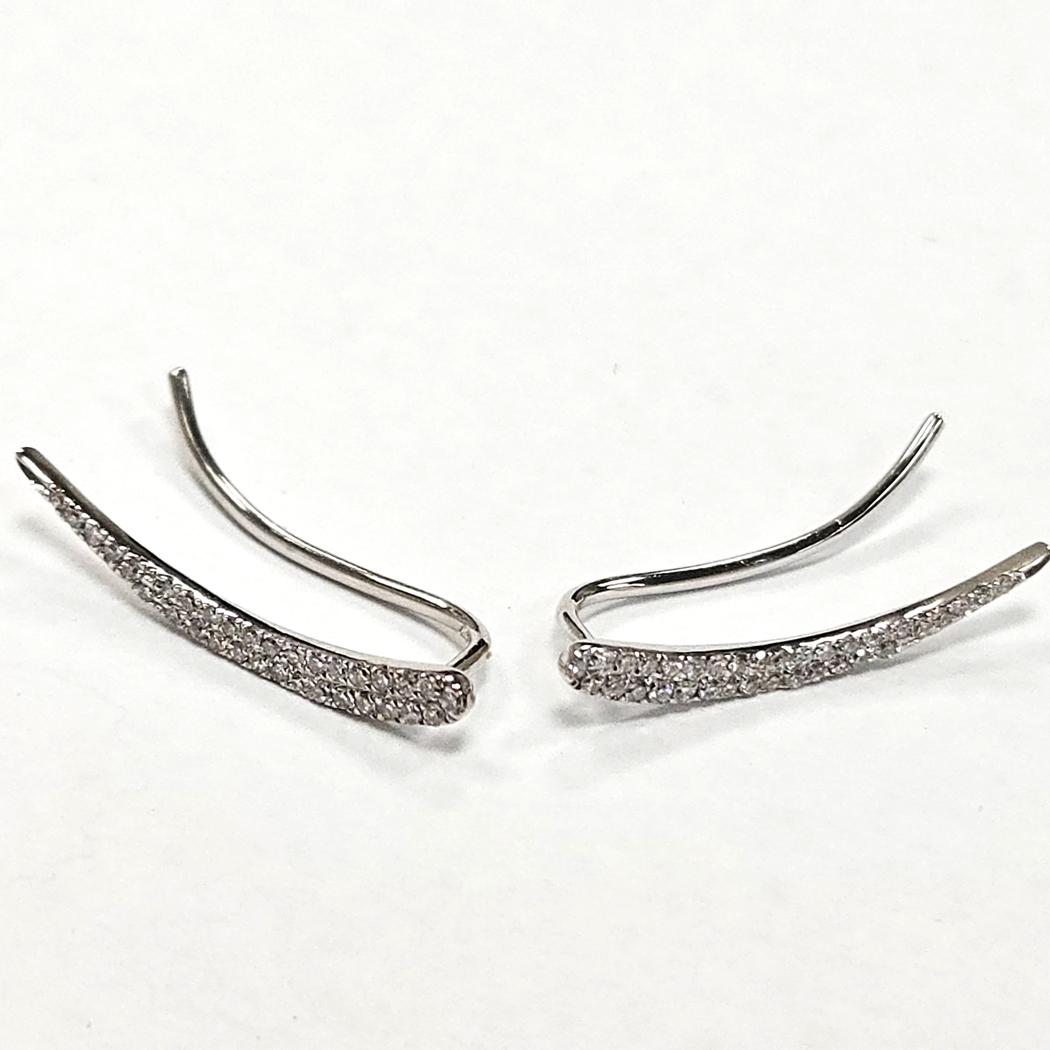 14kt White Gold Diamond Ear Climber Earrings – Stuller, USA   MF-EB-0264