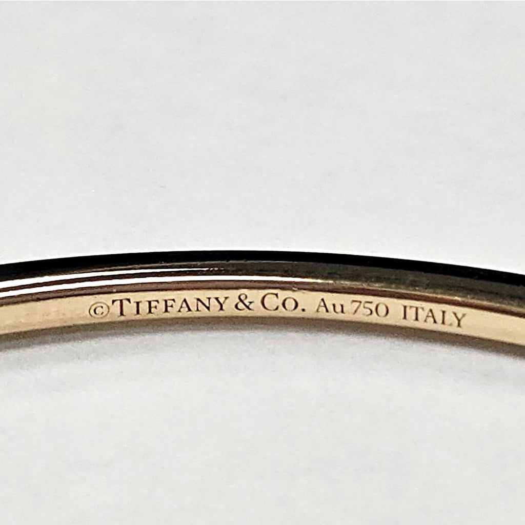 Tiffany & Co. 18k Yellow Gold Pavé Diamond Line Bangle Bracelet, Made in Italy  MD-EB-0270
