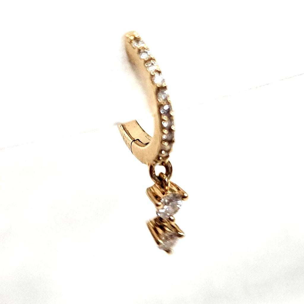 Diamond Eternity Double-Dangle Hoop Earring in 14kt Yellow Gold   MD-EB-0273