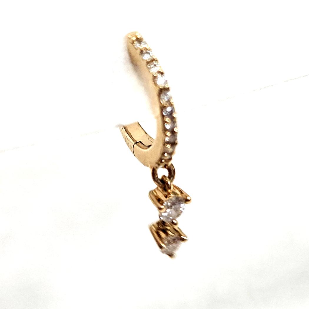 Diamond Eternity Double-Dangle Hoop Earring in 14kt Yellow Gold   MD-EB-0273