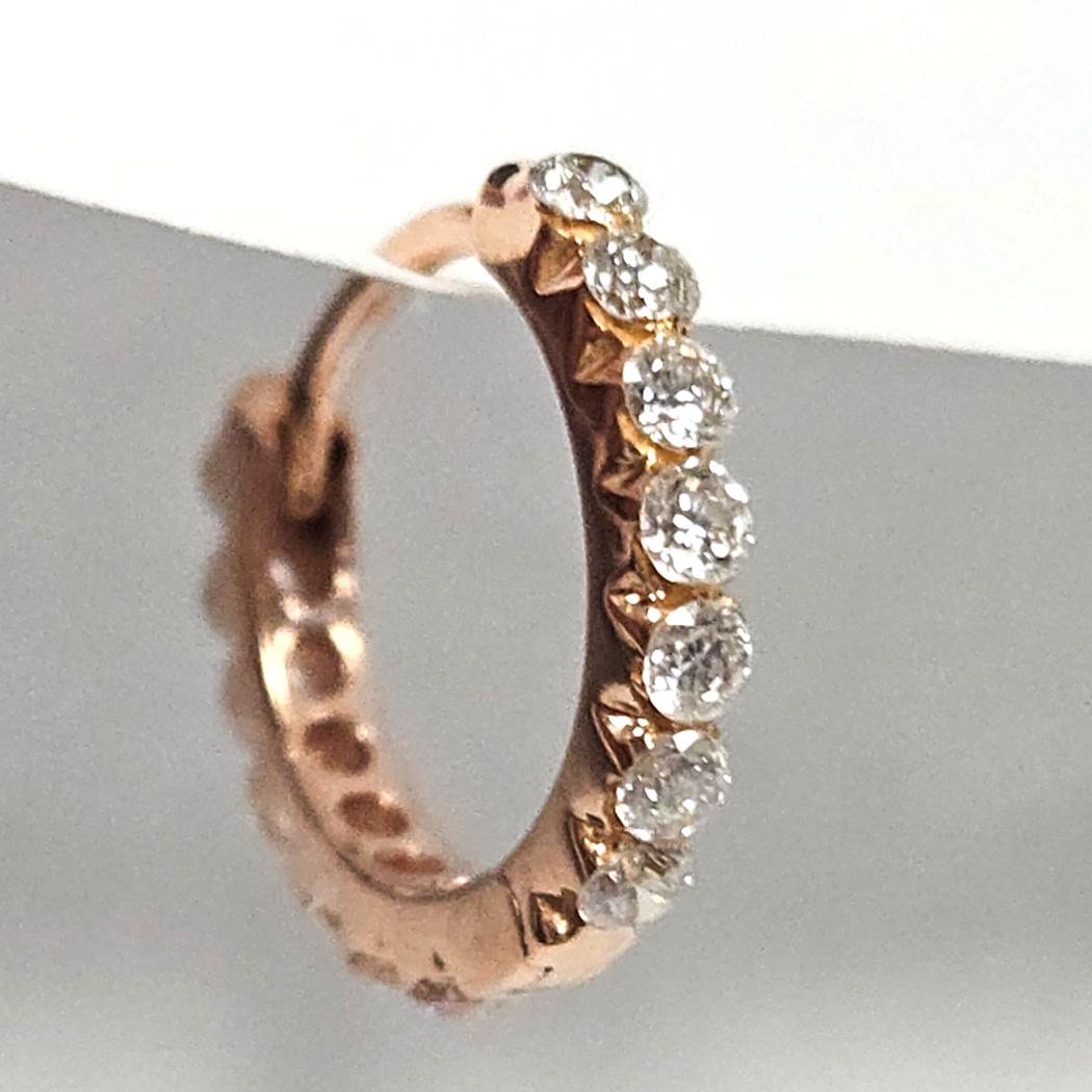 Maria Tash 18kt Rose Gold Invisible-Setting Diamond Eternity Mini Hoop   MD-EB-0274