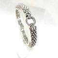 LAGOS Caviar Sterling Silver Bracelet with Pavé Diamonds, 6.5"   MD-EB-0283