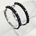 Salvini 18 Karat White Gold Sapphire Hoop Earrings, Made in Italy   MD-EB-0292