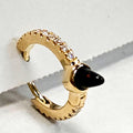 Maria Tash 18 Karat Gold Diamond and Fire Opal Single Hoop Earring  MD-EB-0293